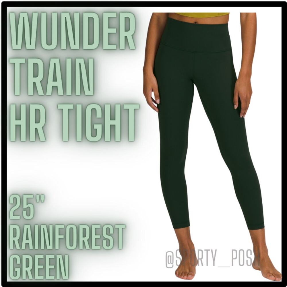 NWT Rainforest Green lululemon Wunder Train HR Tight 25" *Lux Sz 2